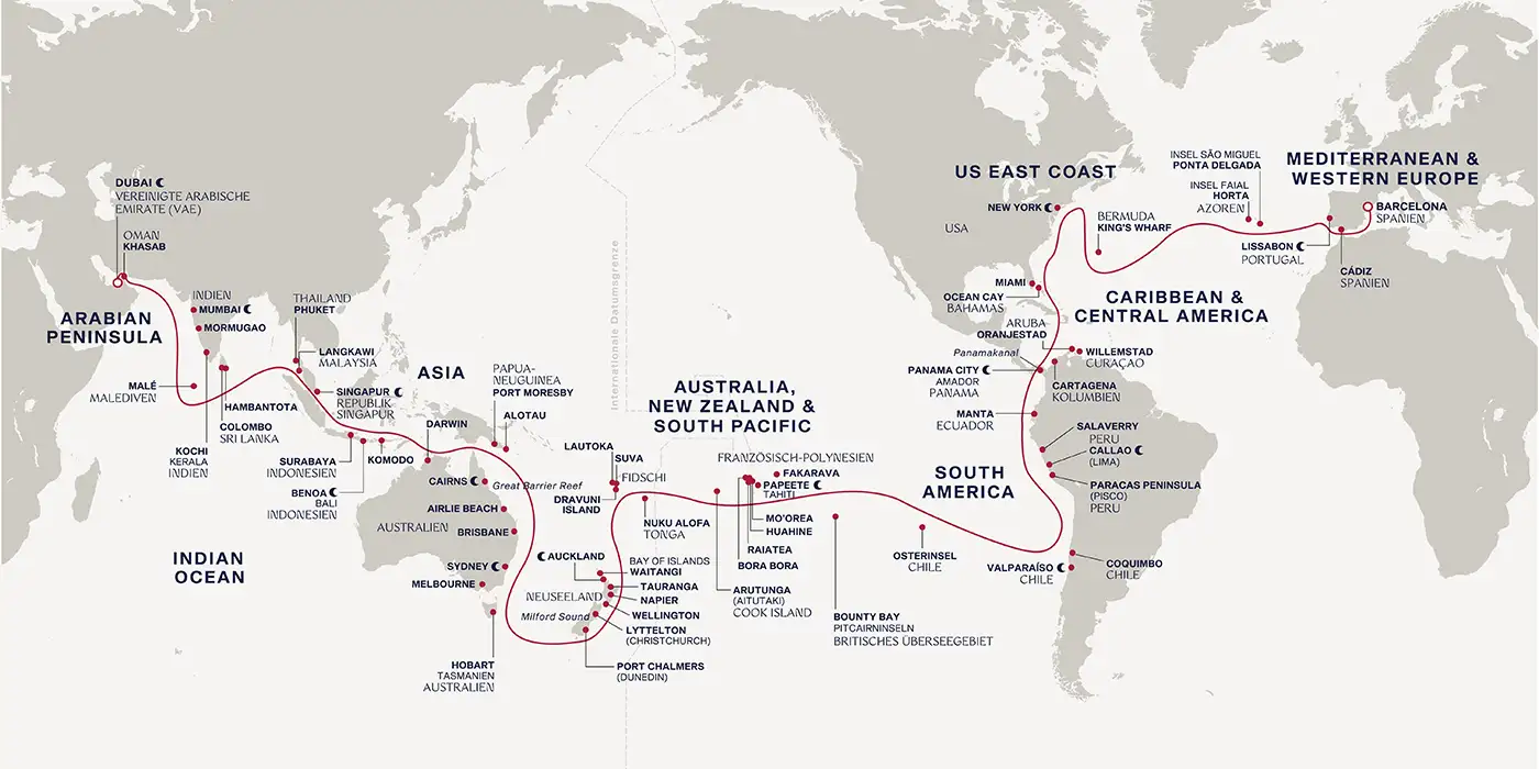 Route der Explora I Weltreise 2029